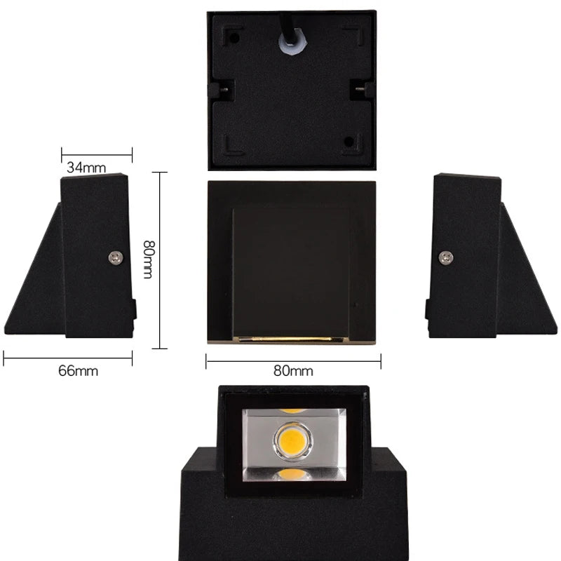 Home Decor 5W 15W LED Wall Light Indoor Outdoor Waterproof Aluminum Three-head Wall Lamp for Garden Porch Bedroom Stairs Lights