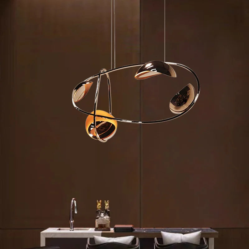 Modern LED home interior lighting ceiling chandelier, metal lustre, dimmable, suitable for living room lighting