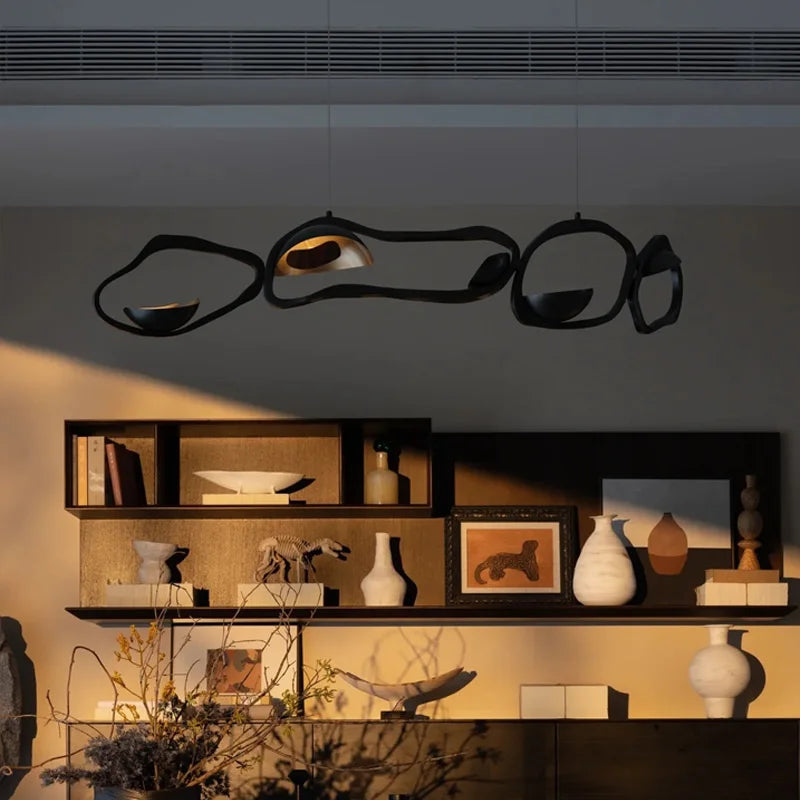 Modern LED home interior lighting ceiling chandelier, metal lustre, dimmable, suitable for living room lighting